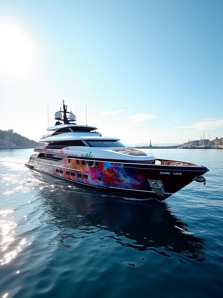 Custom marine paint design and yacht graphics